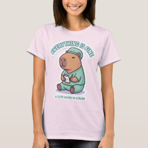 Sarcastic Capybara Nurse T-Shirt