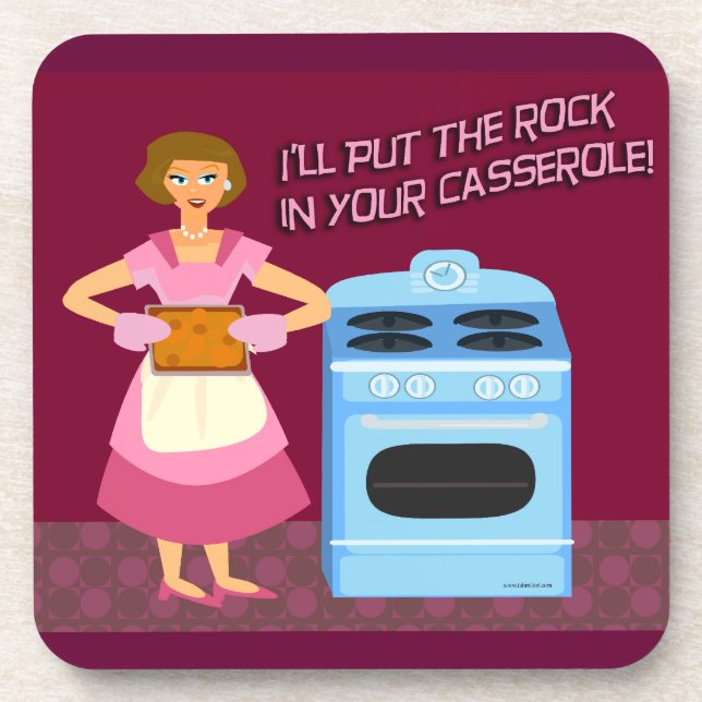 Sarcastic Casserole Housewife Coaster (Front)