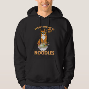 Sarcastic Cat and Japanese Noodle Ramen Lover Hoodie