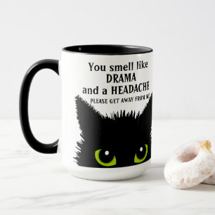Sarcastic Cat Drama & Headache Office School  Mug
