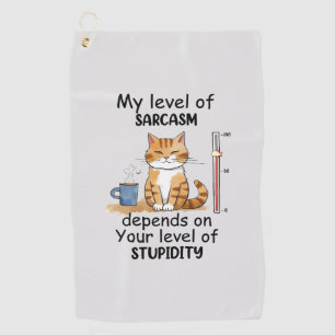 Sarcastic Cat – Funny Orange Art Golf Towel