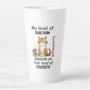 Sarcastic Cat – Funny Orange Art Latte Mug