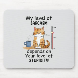 Sarcastic Cat – Funny Orange Art Mouse Mat