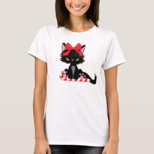 Sarcastic Christmas Black Cat FunnyHumorous Holida T-Shirt