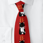 Sarcastic Christmas Cat Tie<br><div class="desc">A funny sarcastic,  annoyed and unenthusiastic black and white tuxedo cat with Christmas antlers.  Ho ho ho,  and all that stuff.</div>