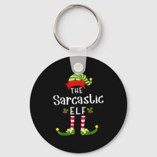 Sarcastic Christmas Elf Matching Pajama X-mas Part Key Ring