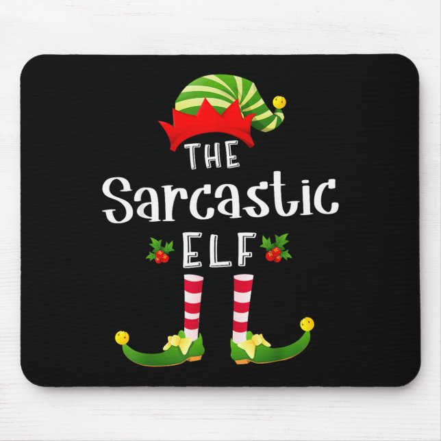 Sarcastic Christmas Elf Matching Pajama X-mas Part Mouse Mat (Front)