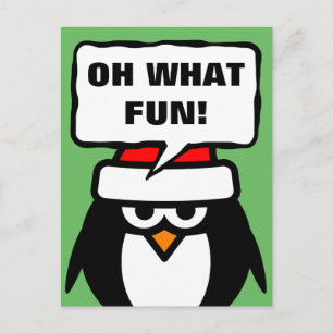 Sarcastic Christmas postcards with funny penguin