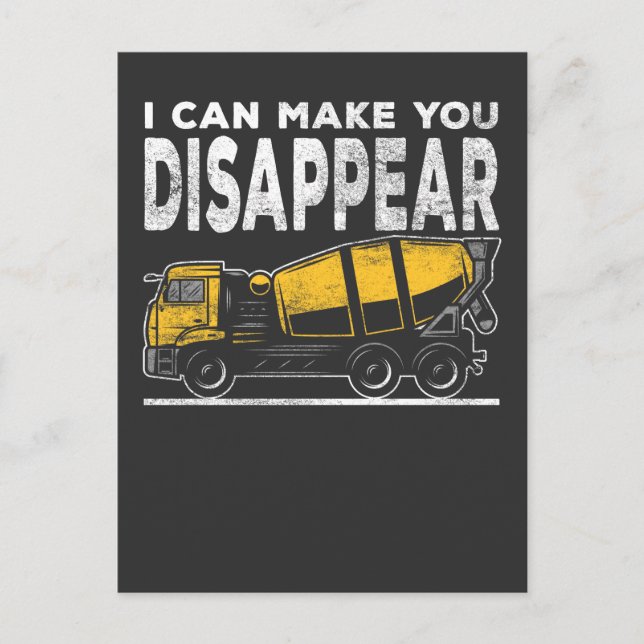 Sarcastic Construction Site Concrete Truck Driver Postcard (Front)
