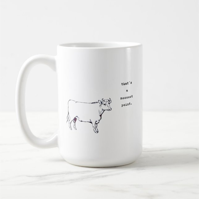 Sarcastic Cow That's a moot point Cow Mug (Left)