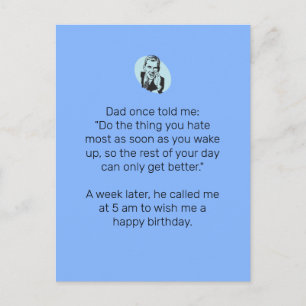 Sarcastic Dad Joke for Happy Birthday Postcard