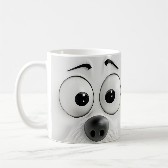 Sarcastic Dog Face 3D  Coffee Mug (Left)