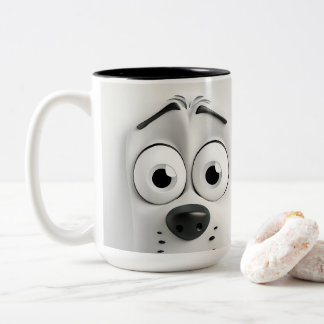 Sarcastic Dog Face for all pet lovers Two-Tone Coffee Mug