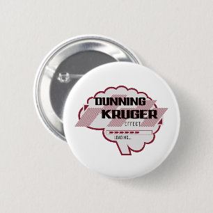 Sarcastic Dunning Kruger Effect Brain Illustration 6 Cm Round Badge