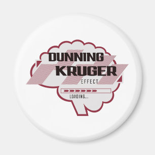 Sarcastic Dunning Kruger Effect Brain Illustration Magnet