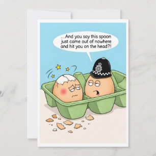 Sarcastic Egg Birthday Card Funny Police Cartoon