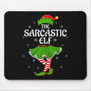 Sarcastic Elf Christmas Family Girls Women Elf Squ Mouse Mat
