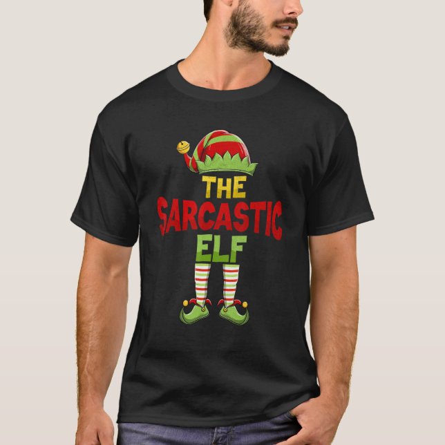Sarcastic ELF Family Matching Group Christmas Paja T-Shirt (Front)
