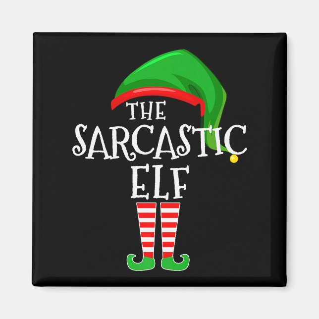 Sarcastic Elf Family Matching Group Christmas Prem Magnet (Front)