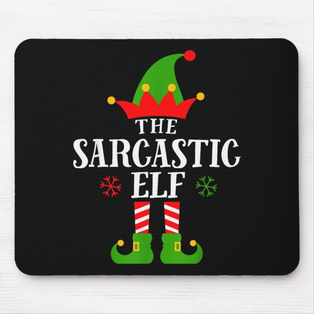 Sarcastic Elf Funny Matching Family Group Christma Mouse Mat (Front)