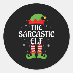 Sarcastic Elf Xmas Family Matching Elf Squad Chris Classic Round Sticker