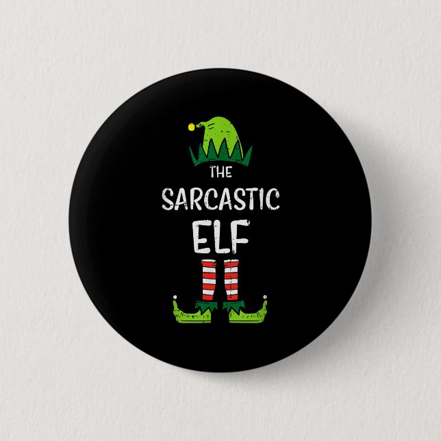 Sarcastic Elf Xmas Matching Christmas For Family M 6 Cm Round Badge (Front)