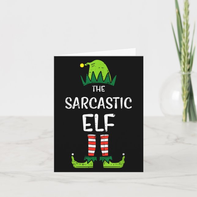 Sarcastic Elf Xmas Matching Christmas For Family M Card (Front)