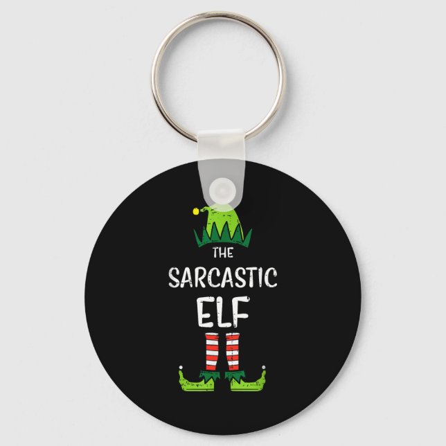 Sarcastic Elf Xmas Matching Christmas For Family M Key Ring (Front)