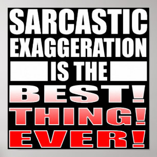 Sarcastic Exaggeration Funny Poster Sign Quotes