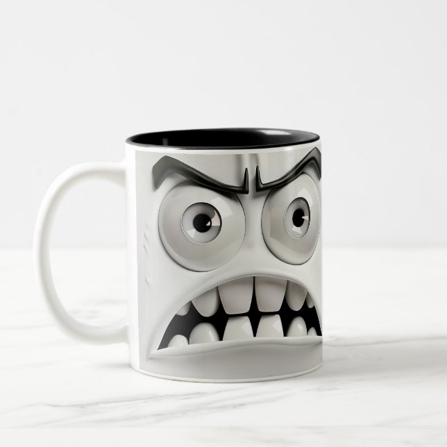 Sarcastic Face 3D Two-Tone Coffee Mug (Left)