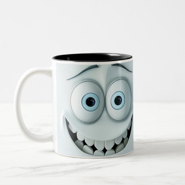 Sarcastic Face 3D Two-Tone Coffee Mug (Left)