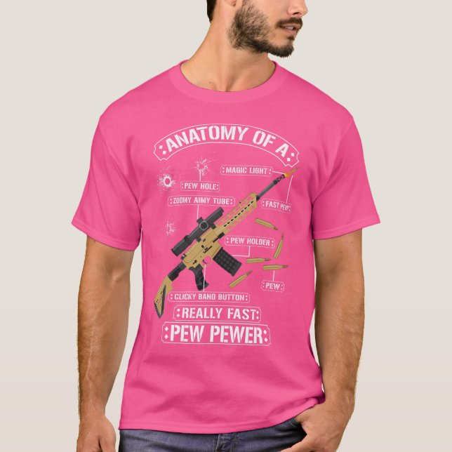 Sarcastic Funny Anatomy Of A Rifle Gun Gun Lovers T-Shirt (Front)