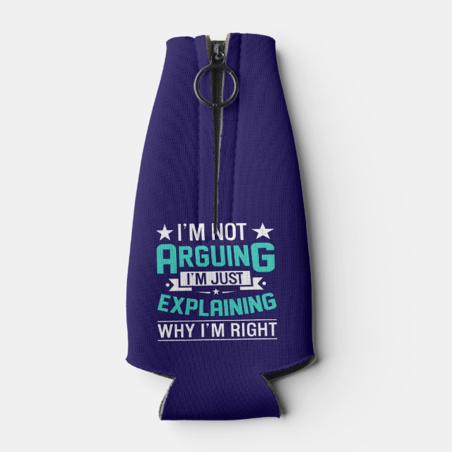 Sarcastic Funny Quote Design Bottle Cooler (Back)