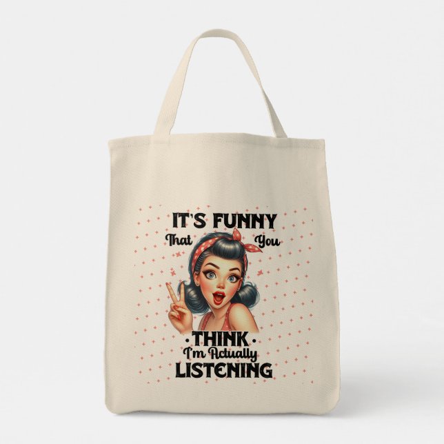 Sarcastic Funny Quote Girls Thing  Tote Bag (Back)