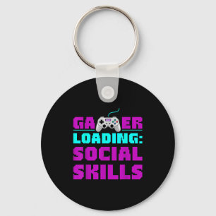 Sarcastic Gamer Loading Social Skills Funny Video  Key Ring