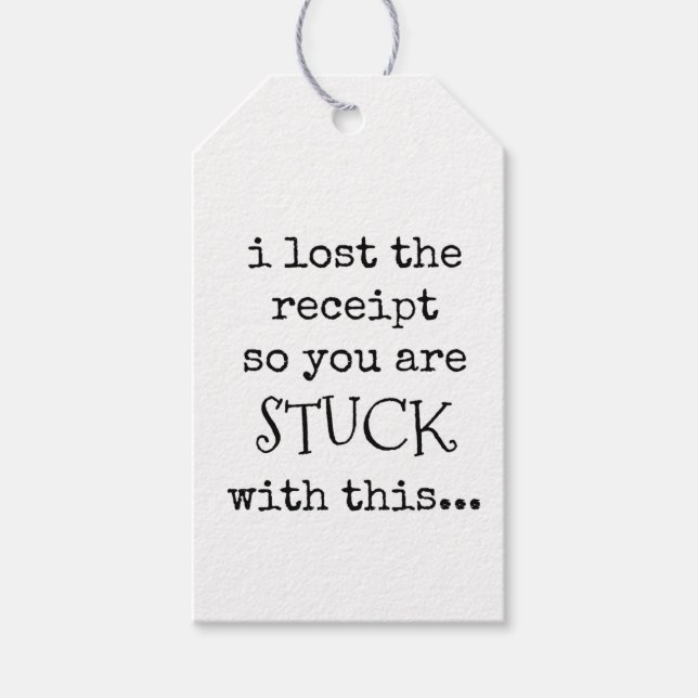 Sarcastic Gift Tags, Funny Gift Label (Front)