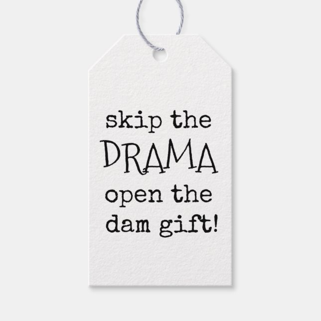 Sarcastic Gift Tags, Funny, Joke Tag (Front)