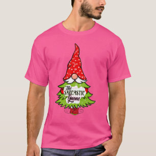 Sarcastic Gnome Buffalo Plaid Matching Christmas P T-Shirt