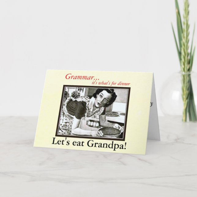 Sarcastic Grammar Nazi Comma Greeting Card (Front)