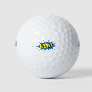 Sarcastic Graphic Funny Nerdy Geek Wow Golf Balls
