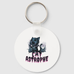 Sarcastic Grumpy Cat Cartoon Design Key Ring