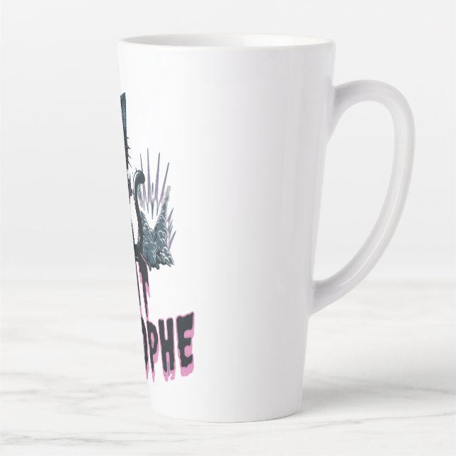 Sarcastic Grumpy Cat Cartoon Design Latte Mug (Right)