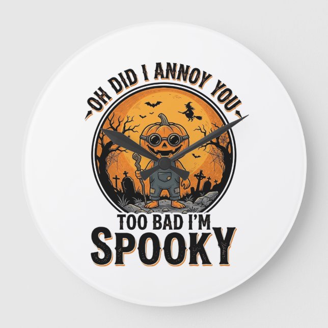 Sarcastic Halloween Shirt Funny Haunted Graveyard  Large Clock (Front)