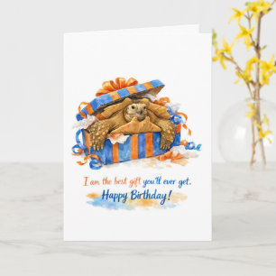 Sarcastic Happy Birthday Sulcata tortoise gift Card
