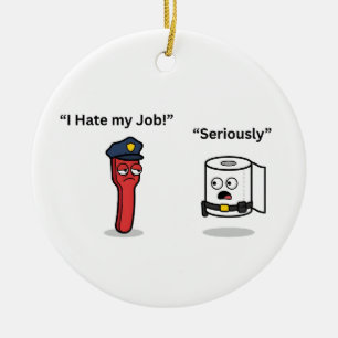 Sarcastic Humor Graphic Police Officer Funny Sassy Ceramic Tree Decoration