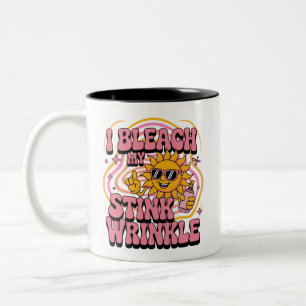 Sarcastic I Bleach My Stink Wrinkle Funny Gag Meme Two-Tone Coffee Mug