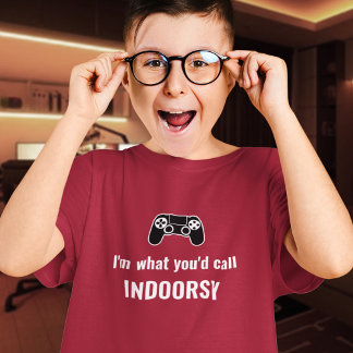 Sarcastic Indoorsy Gamer | Teen Boys Gift T-Shirt