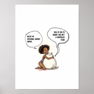 Sarcastic Introvert Emotional Support Cat Quote Poster