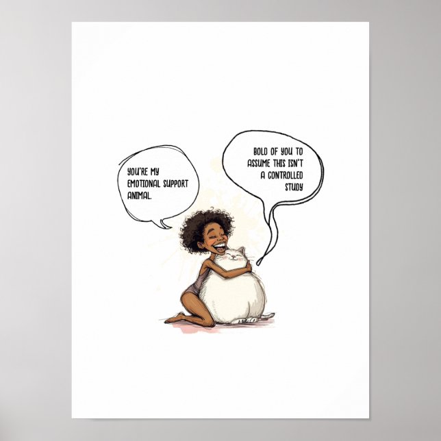 Sarcastic Introvert Emotional Support Cat Quote Poster (Front)