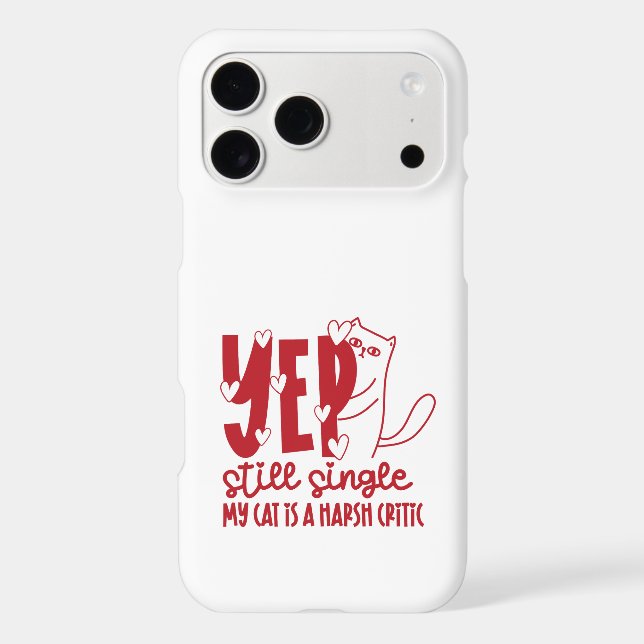 Sarcastic Judging Cat Still Single Red Typography (Back)